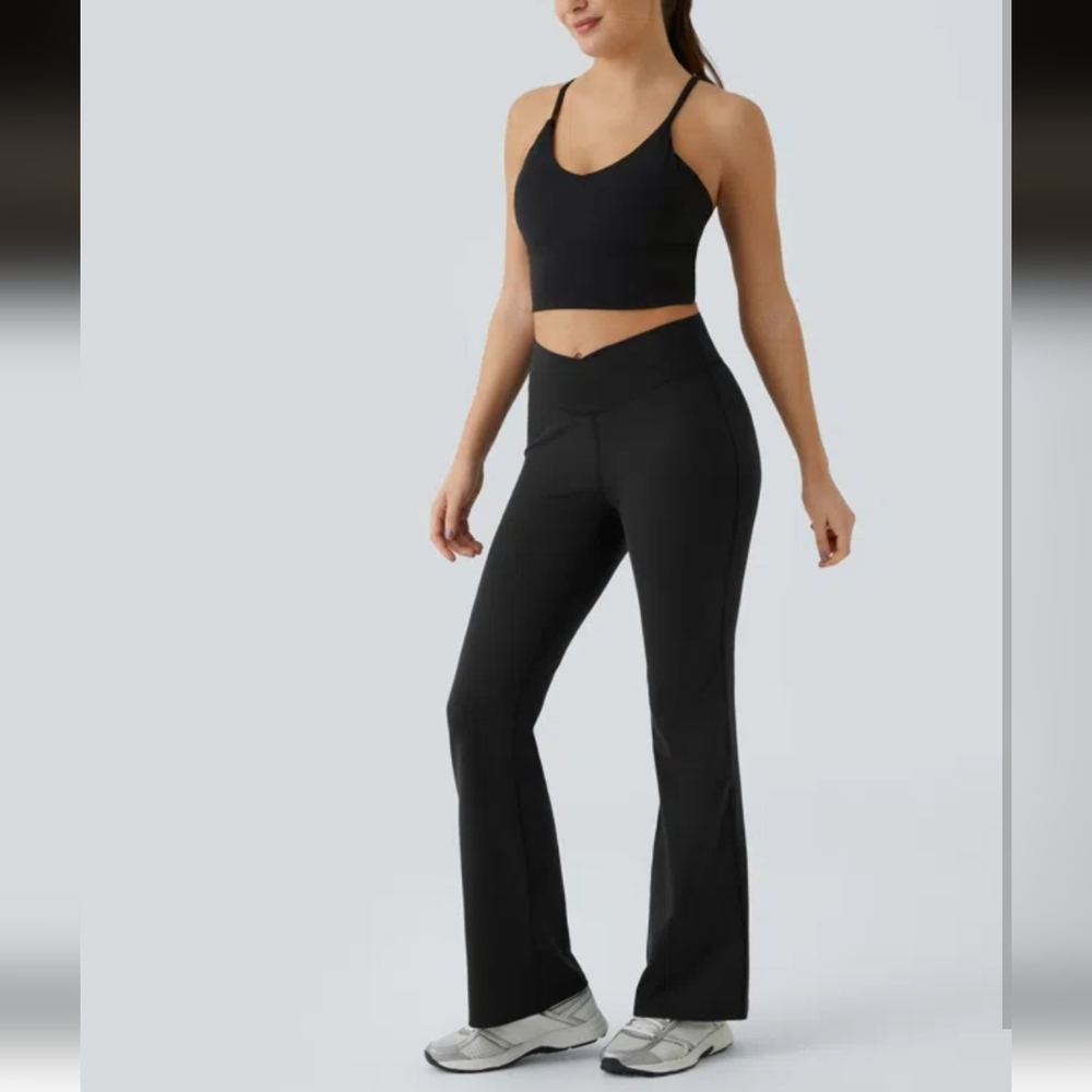 HALARA High Waisted Crossover Flare Leggings